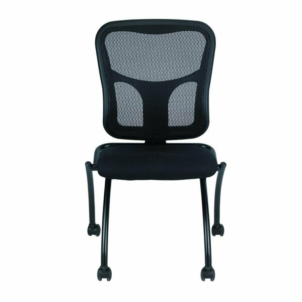 Homeroots Black Mesh & Fabric Guest Chair - 20.5 x 24.5 x 37.5 in. 372426